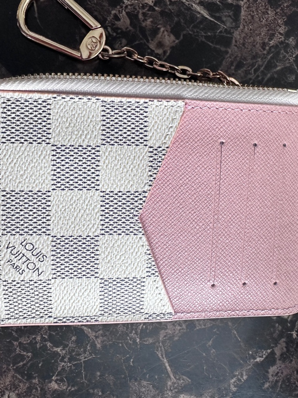 NIB- Louis Vuitton Damier Azur Key Ring Wallet - Picture 3 of 15